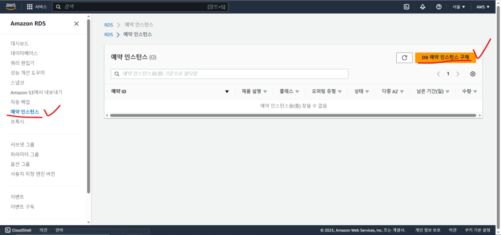aws rds 예약 인스턴스 구매
